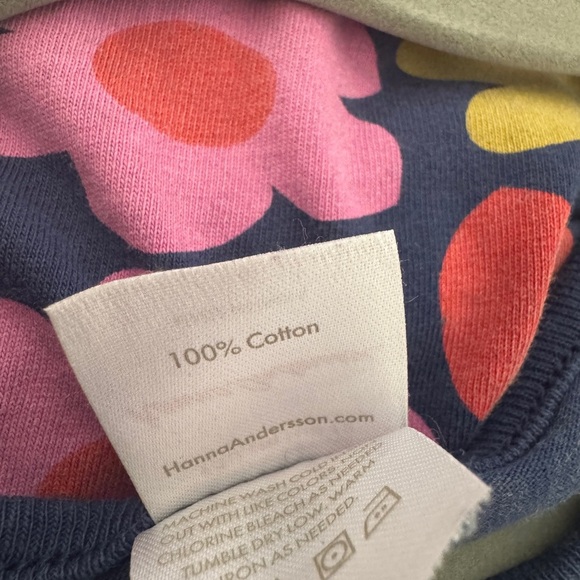 Hanna Andersson Pink and Orange 100% Cotton Long Sleeve Sundress - Picture 9 of 9